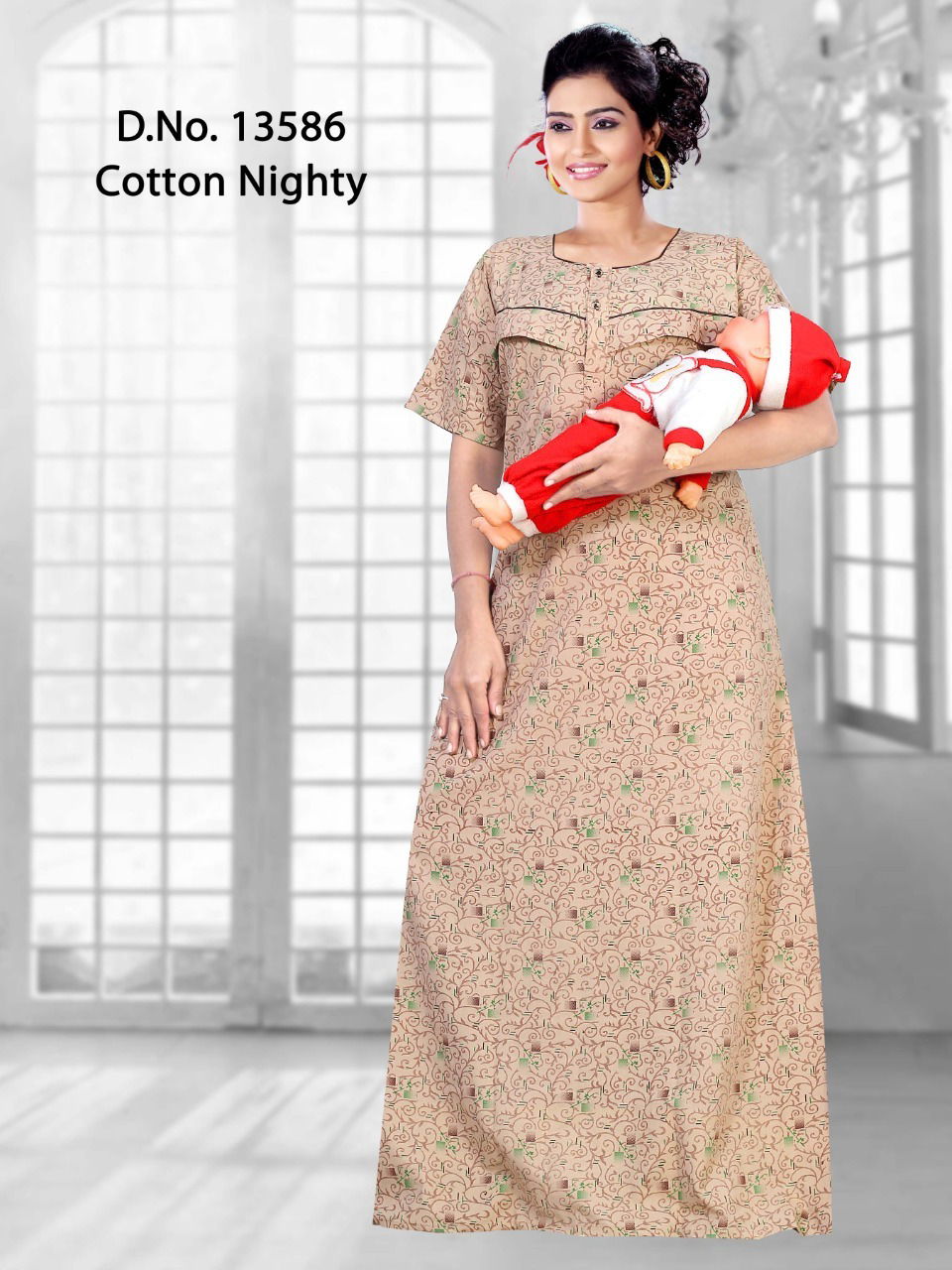 Seven Cross Mother Feeding Nighty Western Catalog